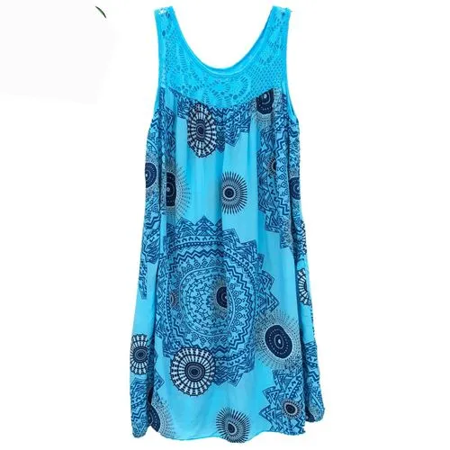 Women's Regular Dress Vacation Round Neck Sleeveless Printing Knee-Length Daily