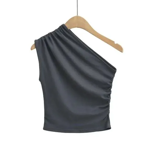 Women's Vest Tank Tops Pleated Sexy Solid Color