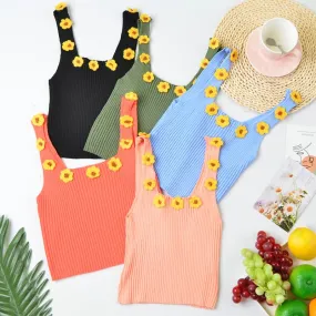 Women's Vest Tank Tops Vacation Simple Style Stripe Flower