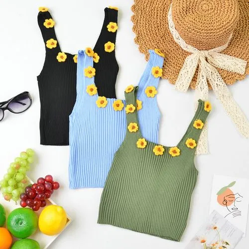 Women's Vest Tank Tops Vacation Simple Style Stripe Flower