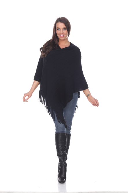 Women's Fringe Poncho Sweater