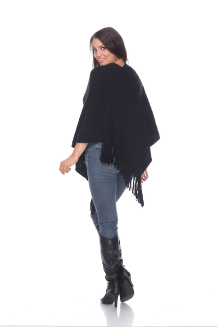 Women's Fringe Poncho Sweater