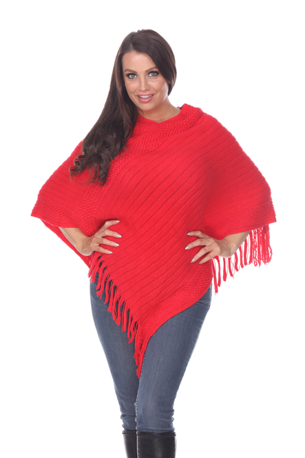 Women's Fringe Poncho Sweater