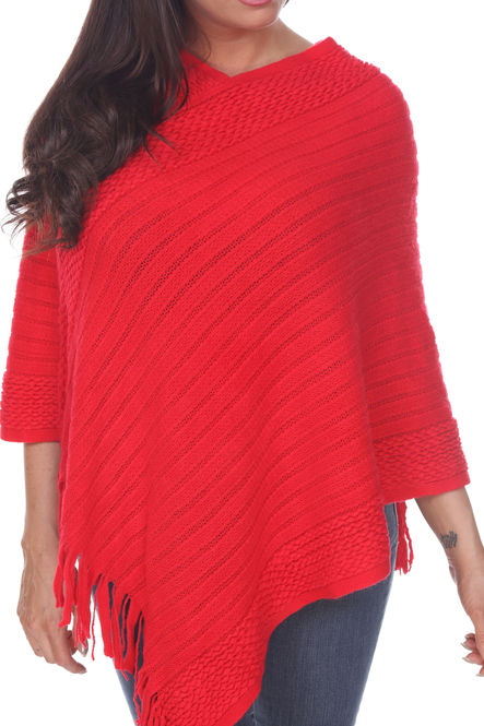 Women's Fringe Poncho Sweater