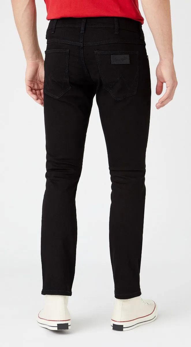 Wrangler Larston Low Slim Denim Jeans Black Valley